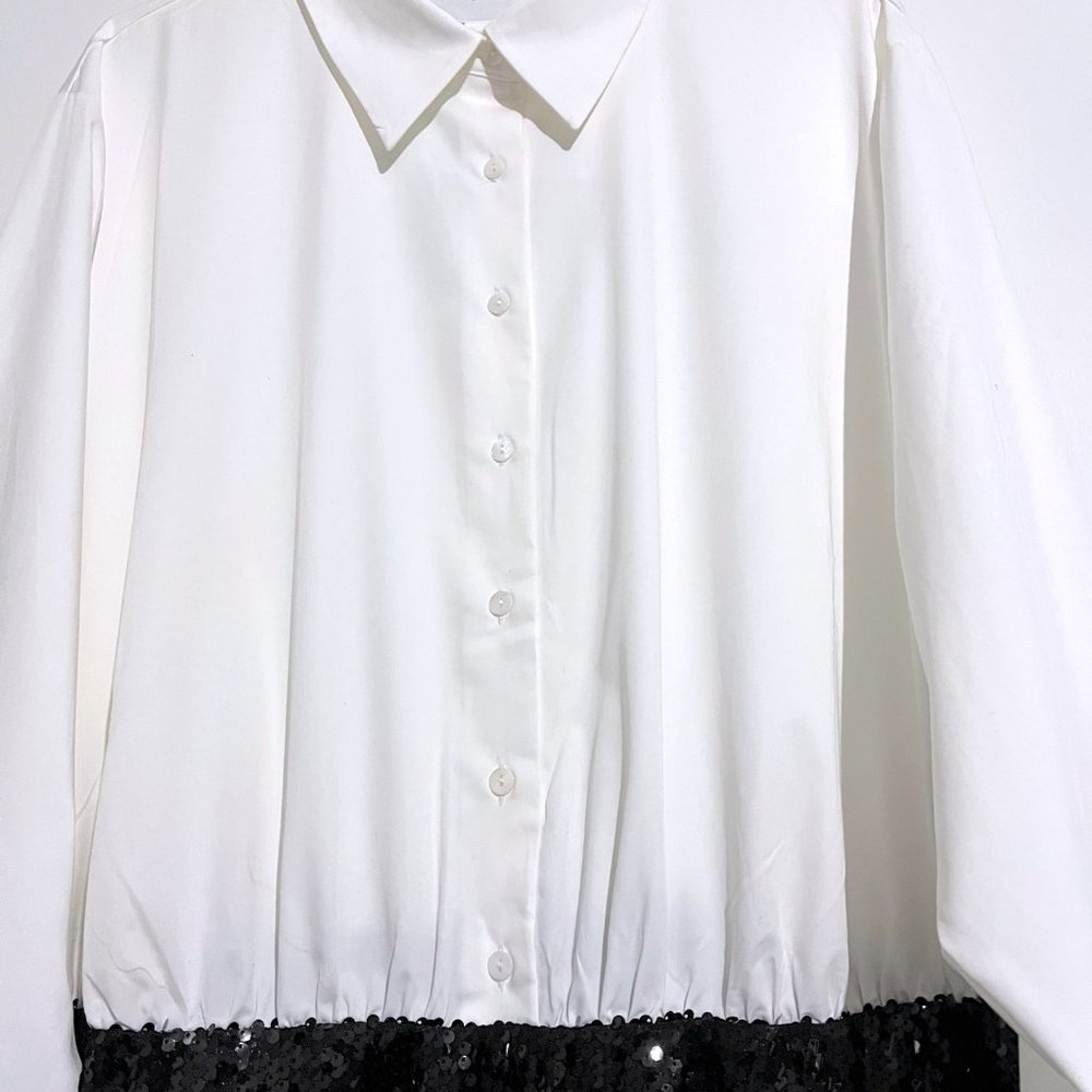 Anthropologie Mare Mare Button-Down Sequin Twofer Mini Dress NWT - Picture 7 of 13